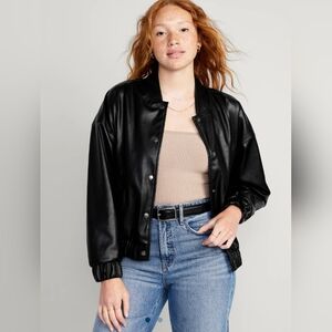 OLD NAVY Faux Leather Bomber Jacket